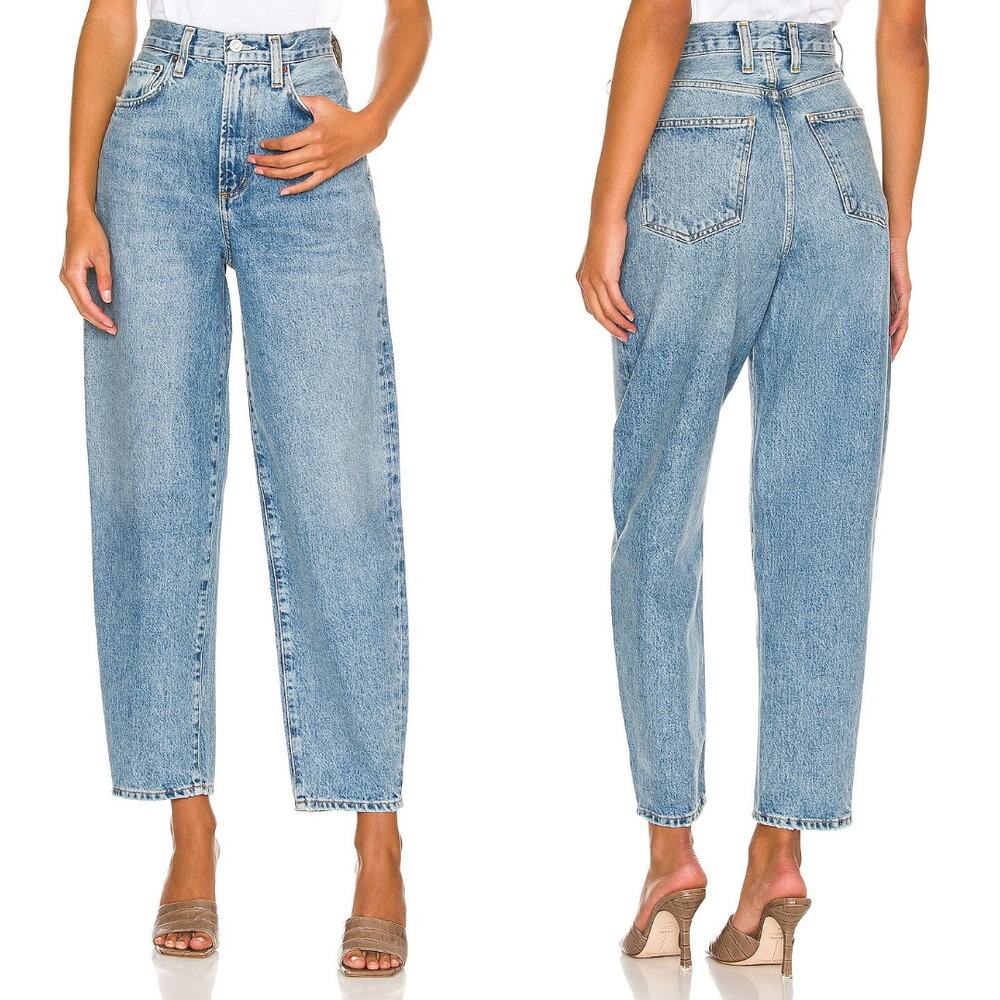AGOLDE Balloon Jeans 26 Blue Denim Organic Cotton High Rise Ankle 27" - Picture 11 of 15